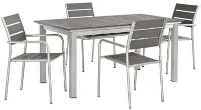 Shore 5 Piece Outdoor Patio Aluminum Dining Set