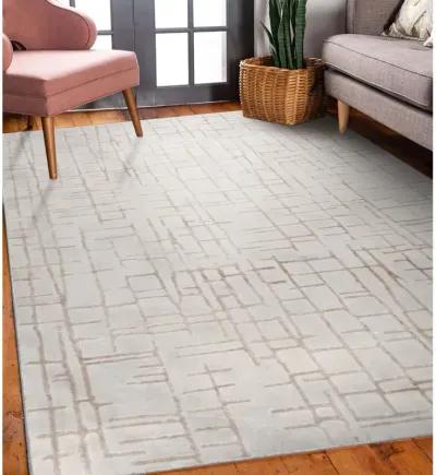 ARIELLA Grey/Beige Rectangle 9'10" x 13'1" ft Rug