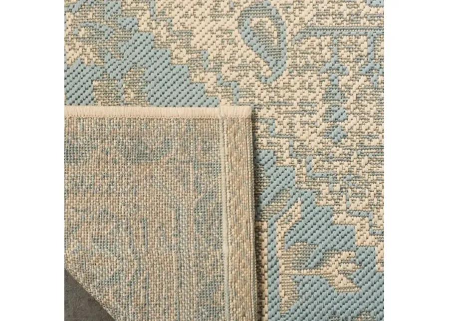 LINDEN 138 Collection LND138K-5 Aqua / Cream 5'-3" X 7'-6"