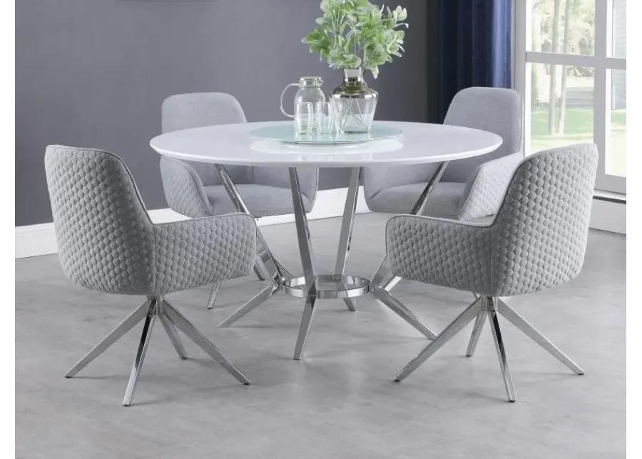 Abby 5-piece Dining Set White and Light Grey