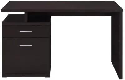 Irving 2-drawer Office Desk with Cabinet Cappuccino