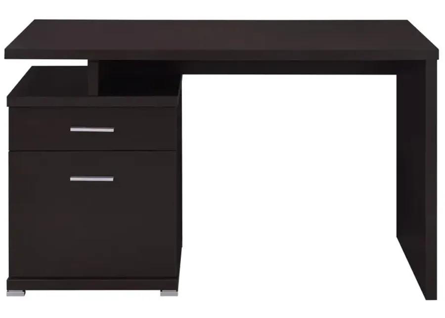 Irving 2-drawer Office Desk with Cabinet Cappuccino