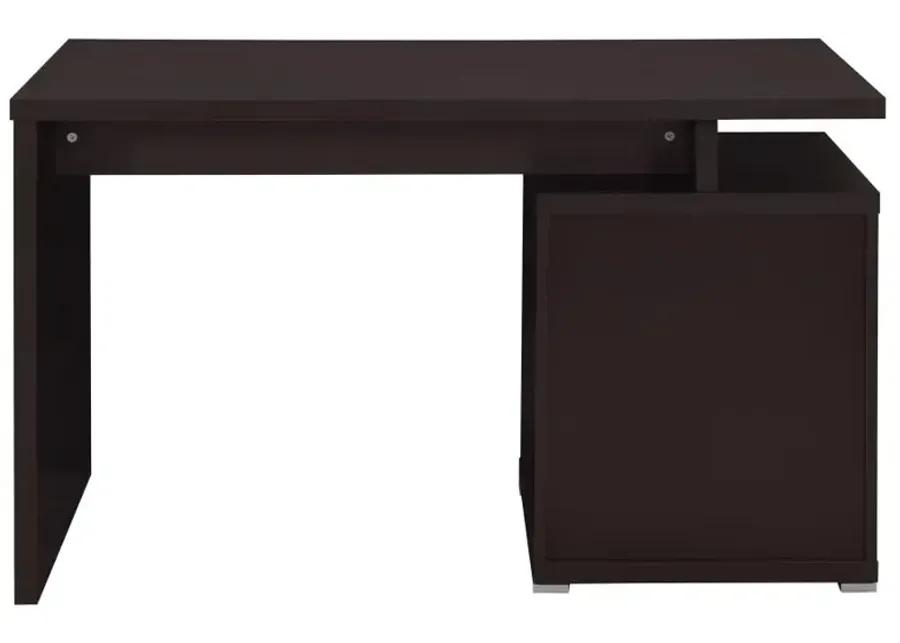 Irving 2-drawer Office Desk with Cabinet Cappuccino