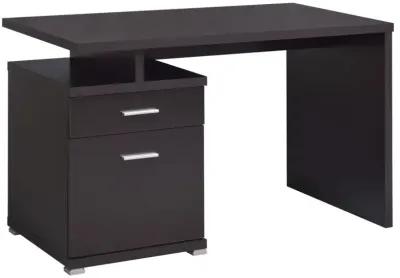 Irving 2-drawer Office Desk with Cabinet Cappuccino