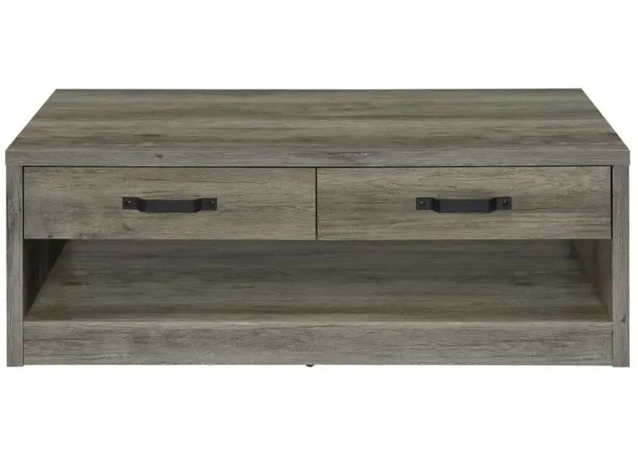 Felix 2-drawer Rectangular Engineered Wood Coffee Table Grey Driftwood