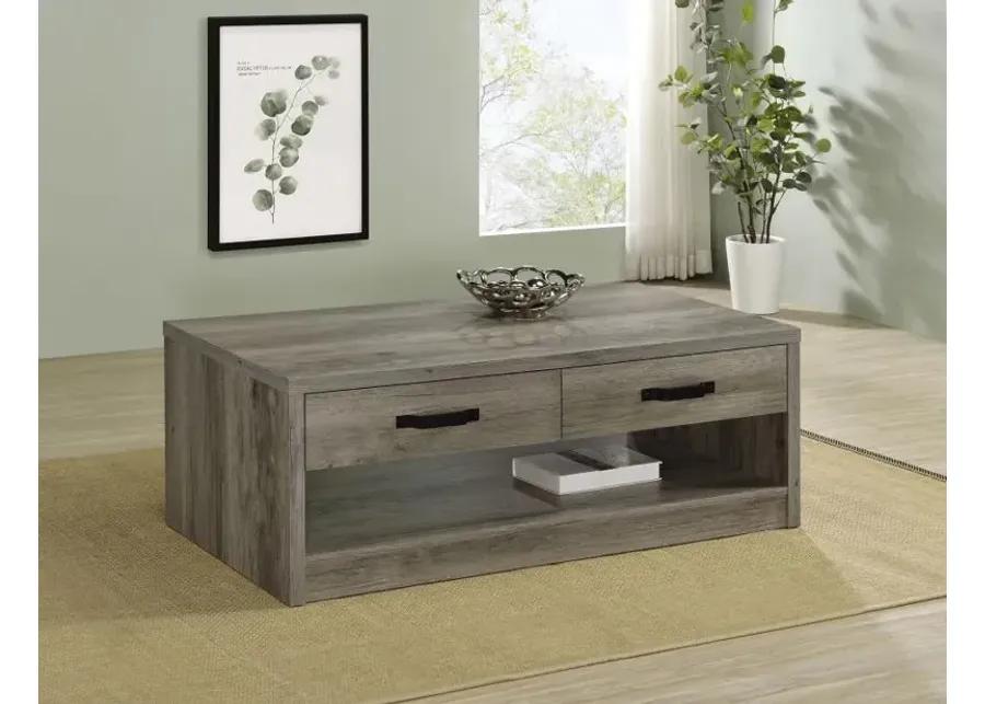 Felix 2-drawer Rectangular Engineered Wood Coffee Table Grey Driftwood