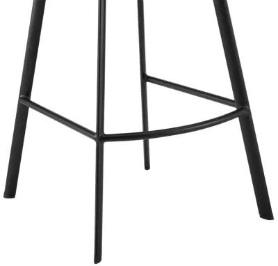 Aura Gray Faux Leather and Black Metal Swivel 30" Bar Stool