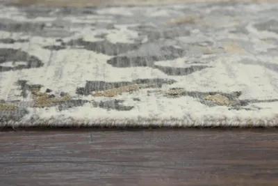 Artistry Beige Abstract NZ Wool/Tencel Blend 2'6" x 8' Runner Rug