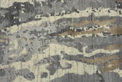 Artistry Beige Abstract NZ Wool/Tencel Blend 2'6" x 8' Runner Rug