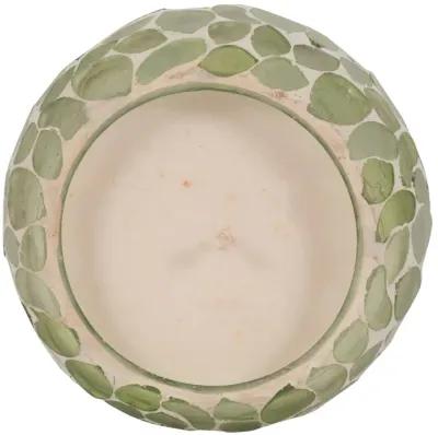 Glass, 4" 10 Oz Mosaic Scented Candle, Light Green