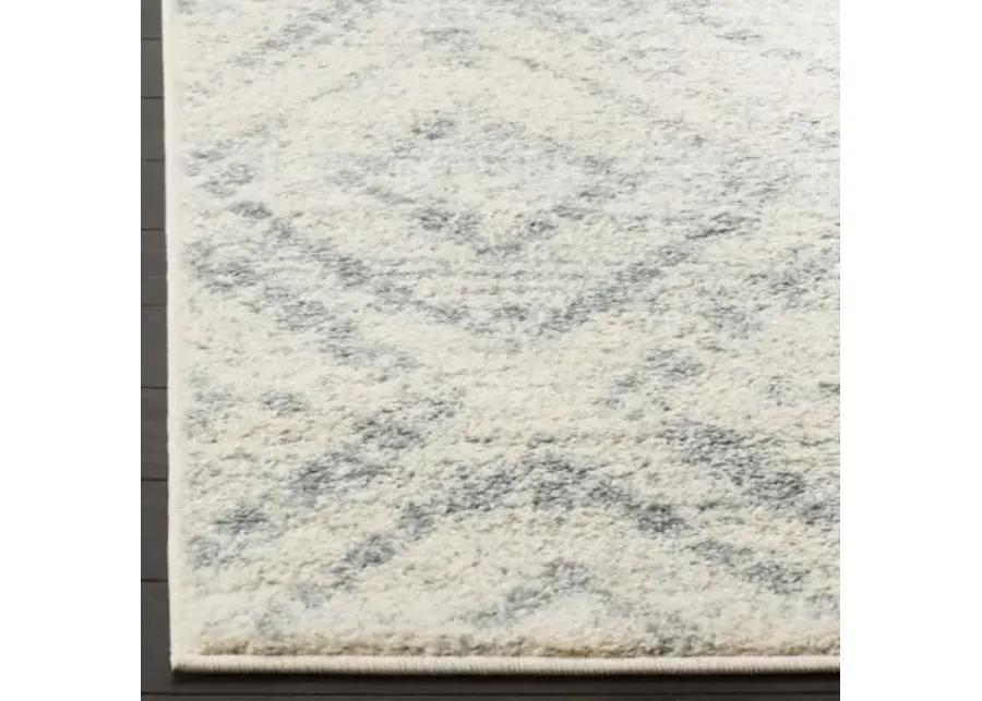 Adirondack Contemporary Ivory / Light Blue 2'-6" X 6' Powerloomed Rug