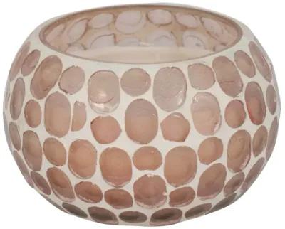 Glass, 4" 10 Oz Mosaic Scented Candle, Soft Pink