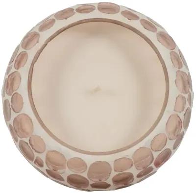 Glass, 4" 10 Oz Mosaic Scented Candle, Soft Pink