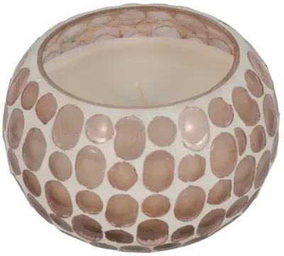 Glass, 4" 10 Oz Mosaic Scented Candle, Soft Pink