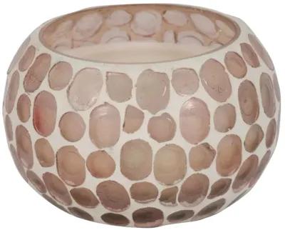 Glass, 4" 10 Oz Mosaic Scented Candle, Soft Pink