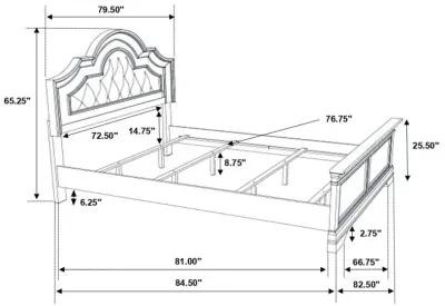 Manchester Bed with Upholstered Arched Headboard Beige and Wheat