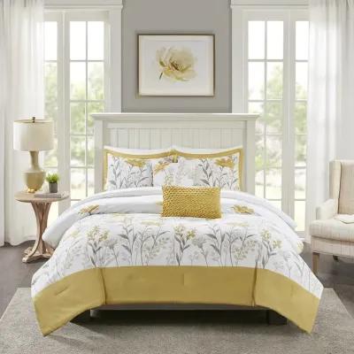 Harbor House Meadow Yellow 5 Piece Cotton Comforter Set