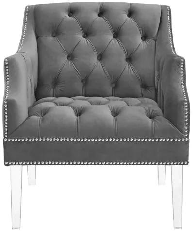 Proverbial Tufted Button Accent Performance Velvet Armchair