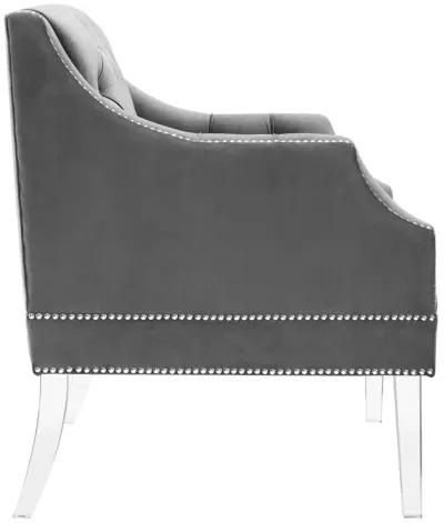 Proverbial Tufted Button Accent Performance Velvet Armchair