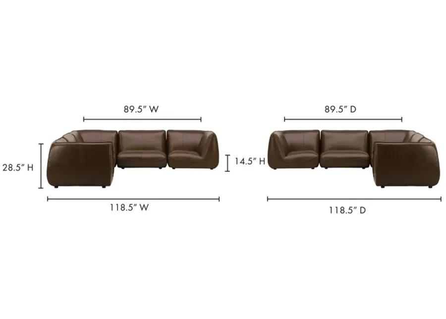 ZEPPELIN CLASSIC L MODULAR LEATHER SECTIONAL