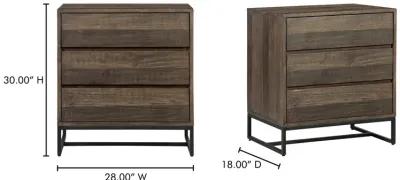 ELENA 3 DRAWER NIGHTSTAND