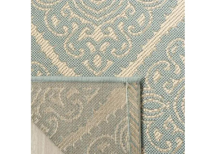 LINDEN 132 Collection LND132L-4 Cream / Aqua 4' X 6'