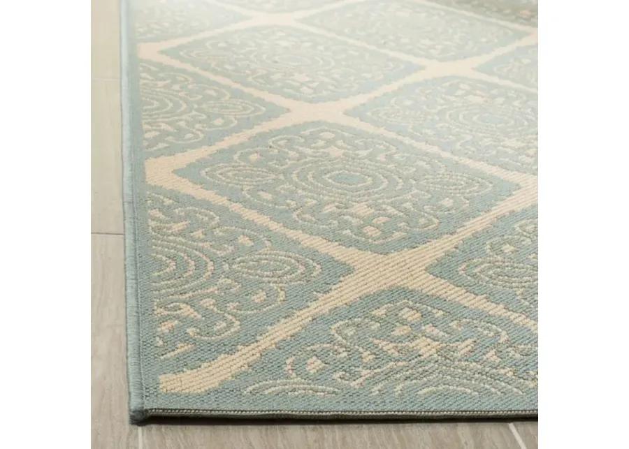 LINDEN 132 Collection LND132L-4 Cream / Aqua 4' X 6'