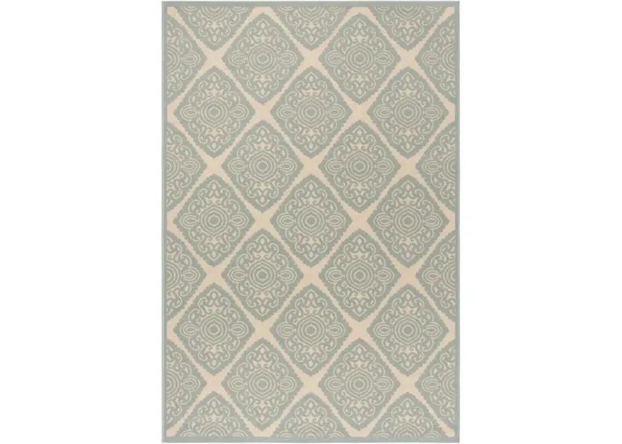 LINDEN 132 Collection LND132L-4 Cream / Aqua 4' X 6'