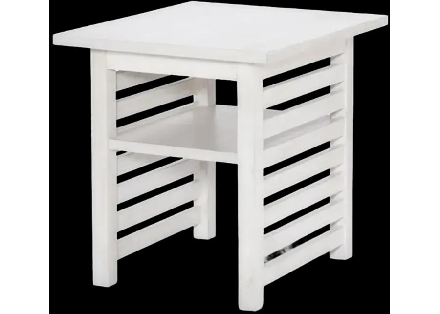 Edgewater Sand Dollar Square End Table White Finish