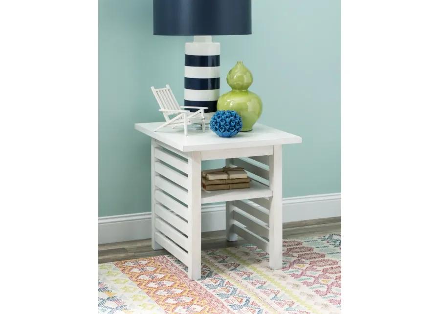 Edgewater Sand Dollar Square End Table White Finish