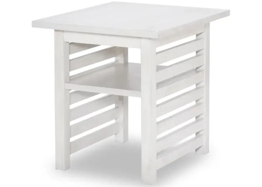 Edgewater Sand Dollar Square End Table White Finish