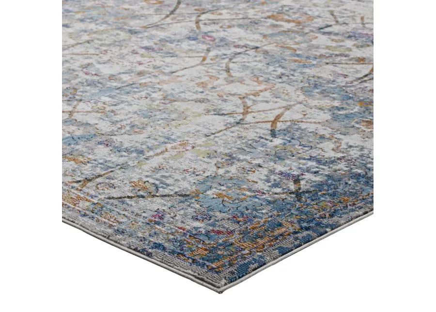 Minu Distressed Floral Lattice 5x8 Area Rug