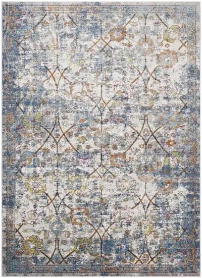 Minu Distressed Floral Lattice 5x8 Area Rug