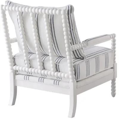 Blanchett Upholstered Accent Chair with Spindle Accent White and Navy