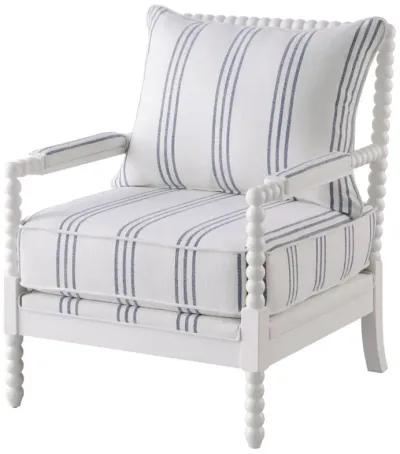 Blanchett Upholstered Accent Chair with Spindle Accent White and Navy