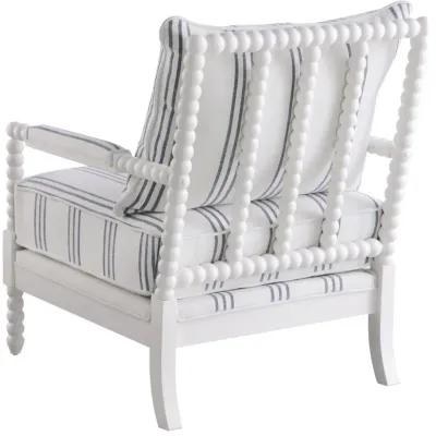 Blanchett Upholstered Accent Chair with Spindle Accent White and Navy