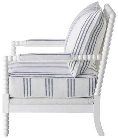 Blanchett Upholstered Accent Chair with Spindle Accent White and Navy