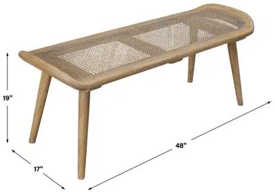 Arne Woven Rattan Bench