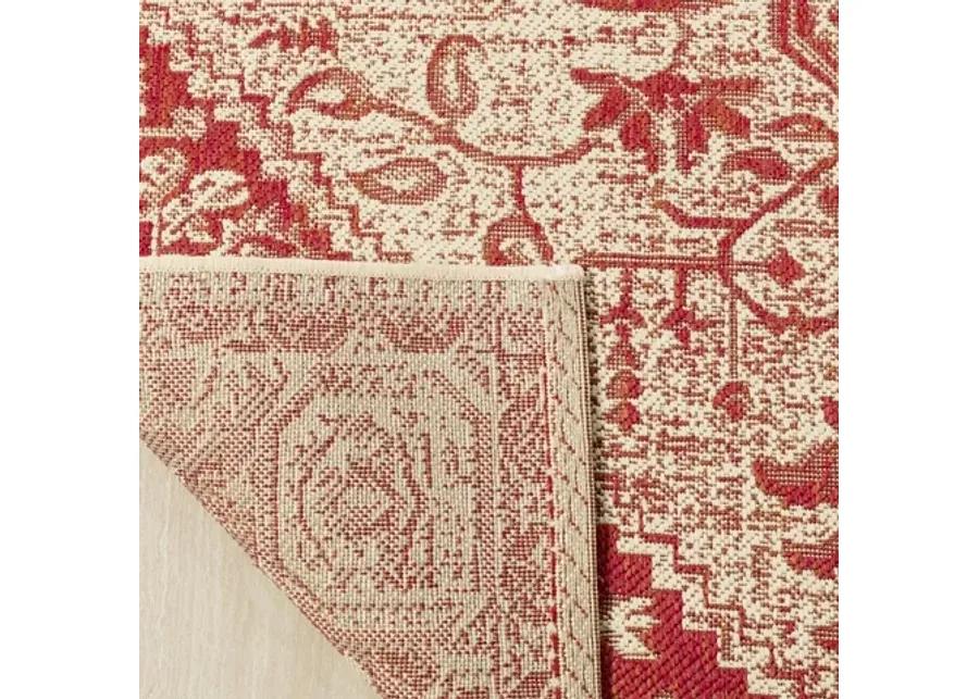 LINDEN 138 Collection LND138Q-212 Red / Creme 2'-2" X 12'