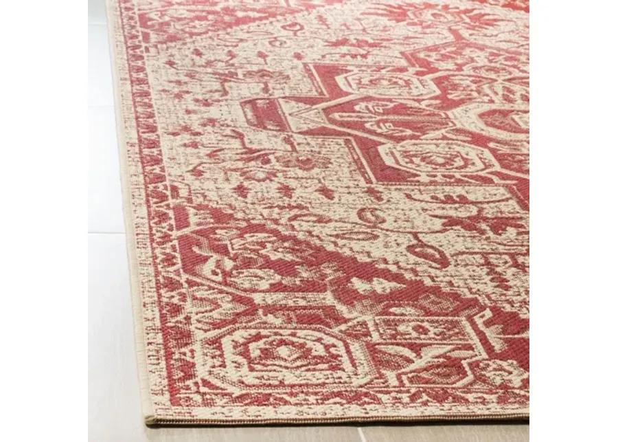 LINDEN 138 Collection LND138Q-212 Red / Creme 2'-2" X 12'