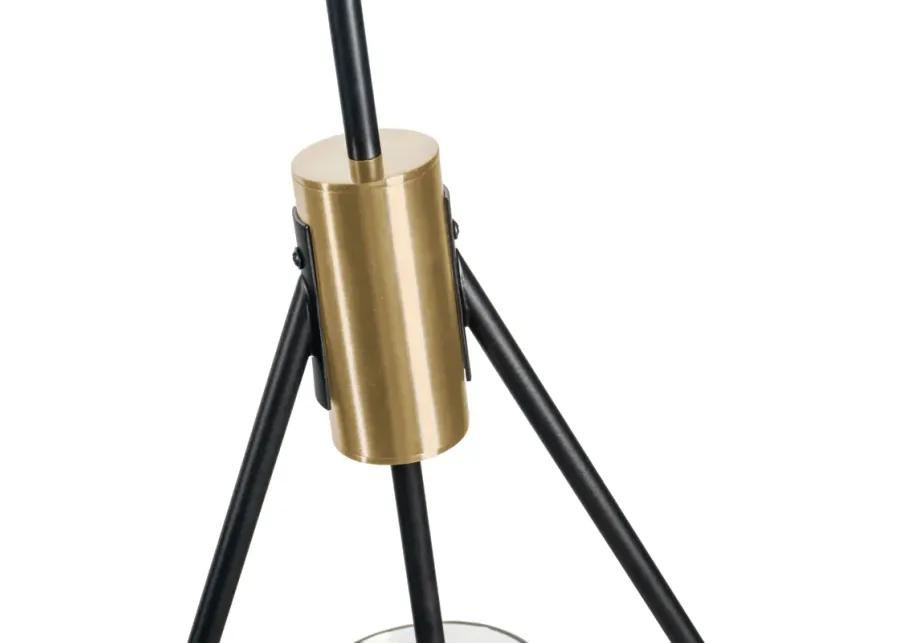 Everly Single Light Pendant, Black and Brass