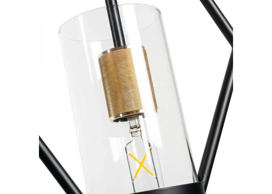 Everly Single Light Pendant, Black and Brass