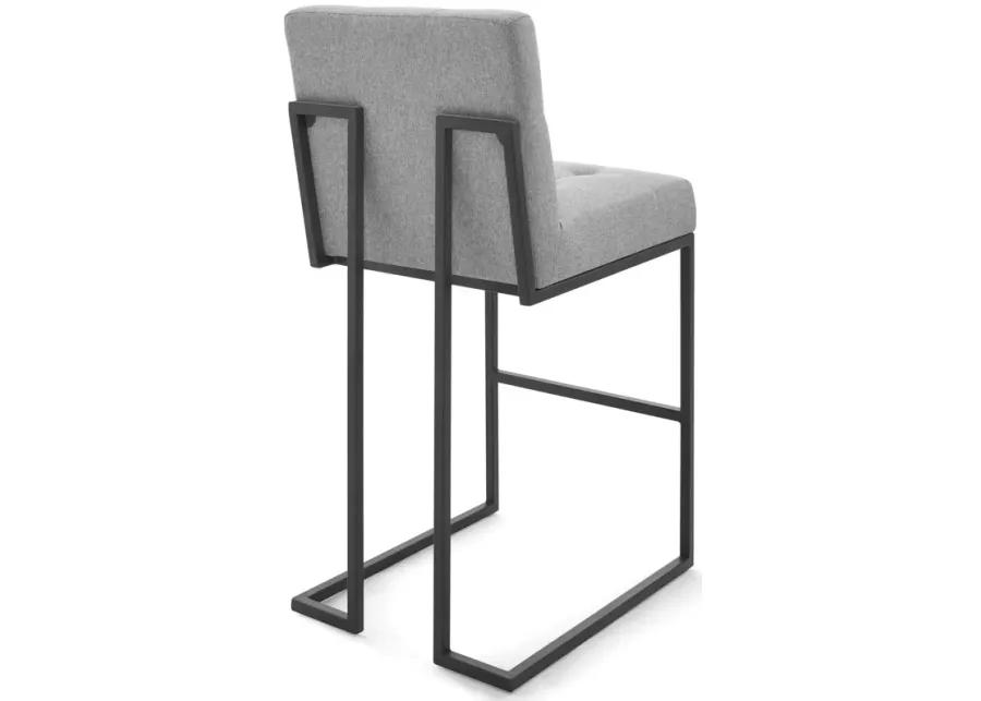 Privy Black Stainless Steel Upholstered Fabric Bar Stool Set of 2