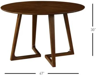 paddington kd round dining table, dark walnut