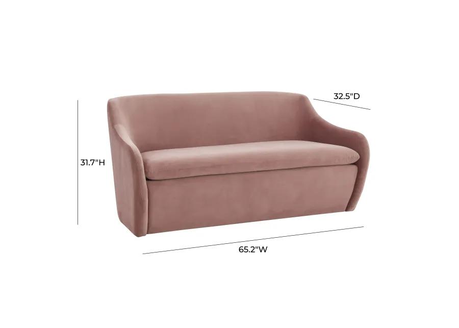 Cellia Mauve Velvet Loveseat