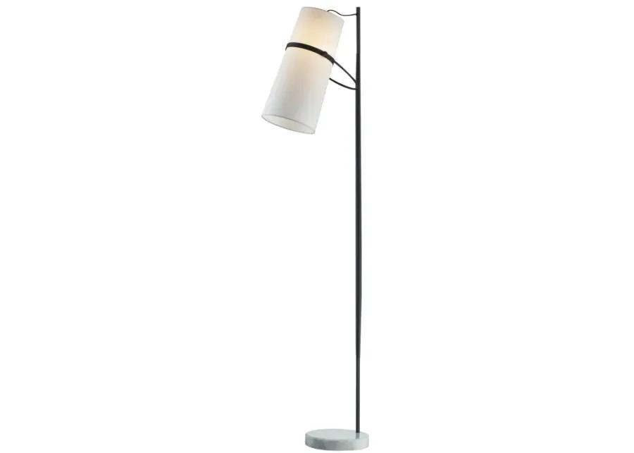 Banded Shade 70" High 1-Light Floor Lamp - Matte Black