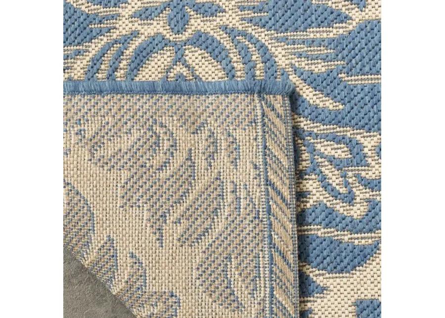 LINDEN 135 Collection LND135N-4 Cream / Blue 4' X 6'