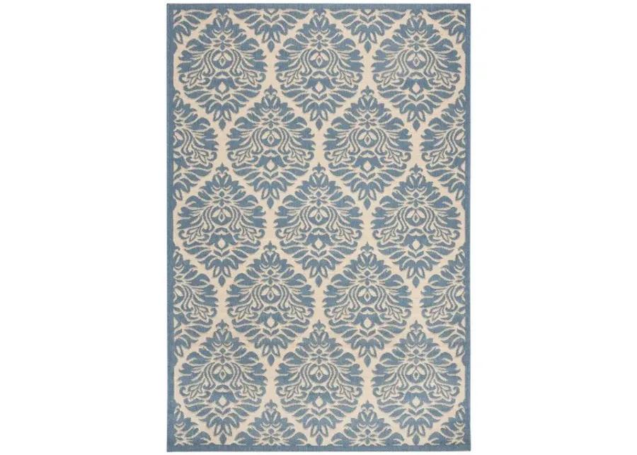 LINDEN 135 Collection LND135N-4 Cream / Blue 4' X 6'