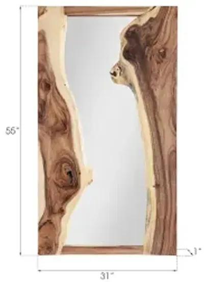 river mirror, chamcha wood, natural