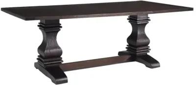 Parkins Double Pedestals Dining Table Rustic Espresso